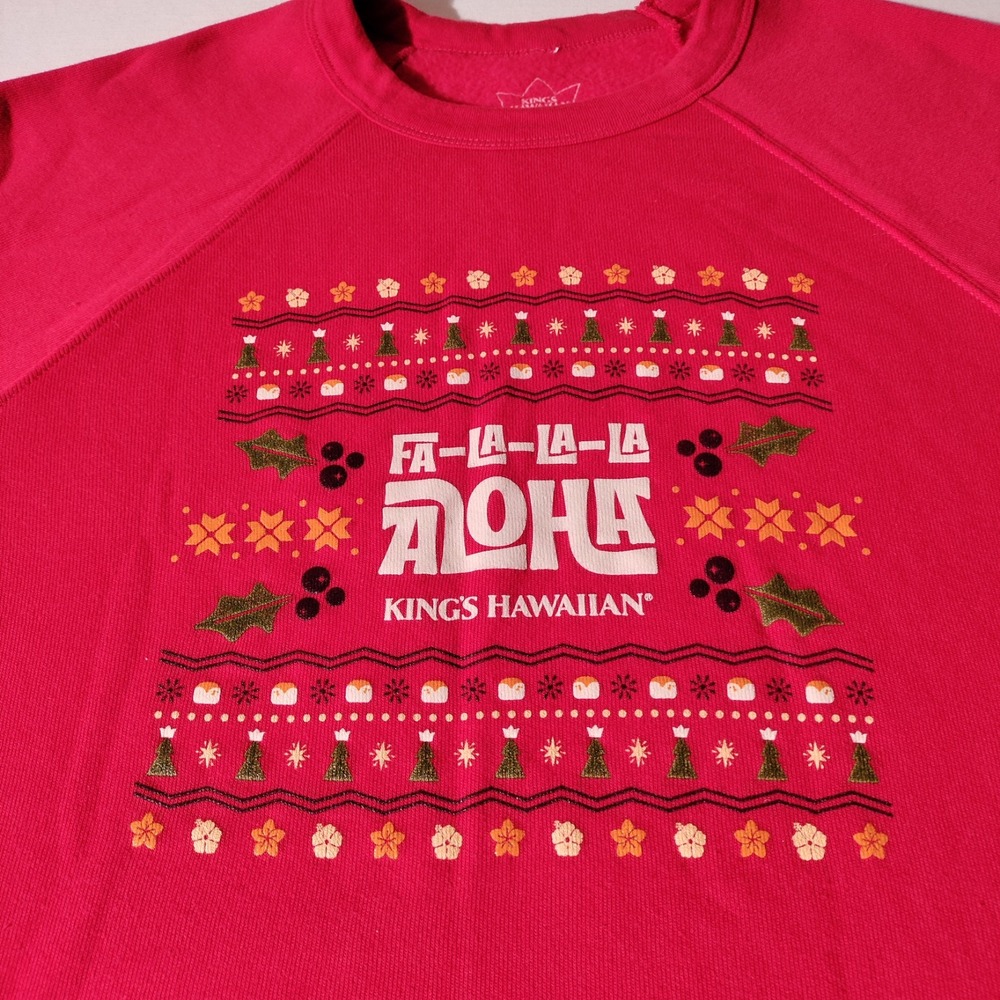 Kings Hawaiian Sweatshirt Fa La La La Aloha Long Sleeve Red Sz XL